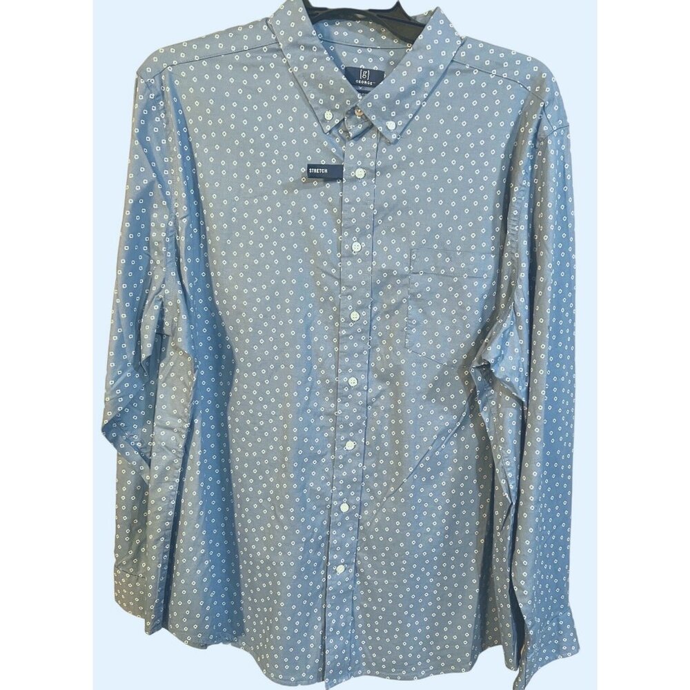 New George Classic Fit Men's Blue Button Down Shirt 2XL